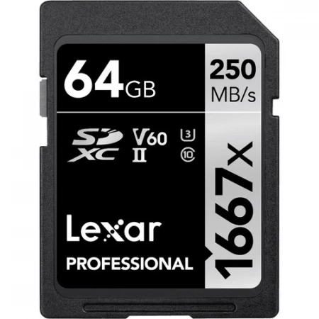 Lexar 64GB Professional 1667x SDXC UHS-II Memory Card